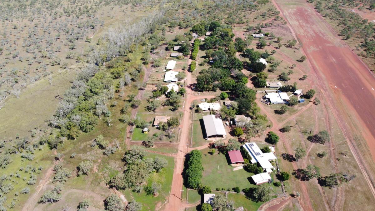 Aerial view of Manyallaluk Community