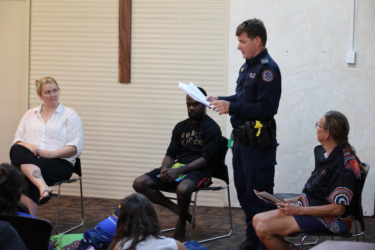 Sergeant Michael reading his own book