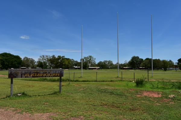 Entrance sign at football oval