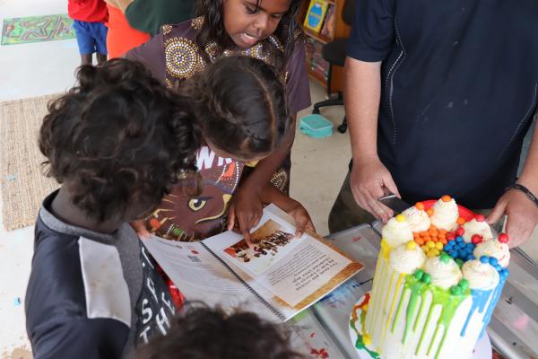 Children looking at a book