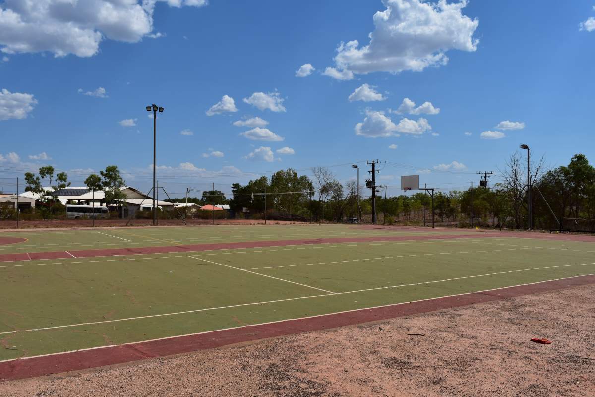 Two empty Basketball Courts